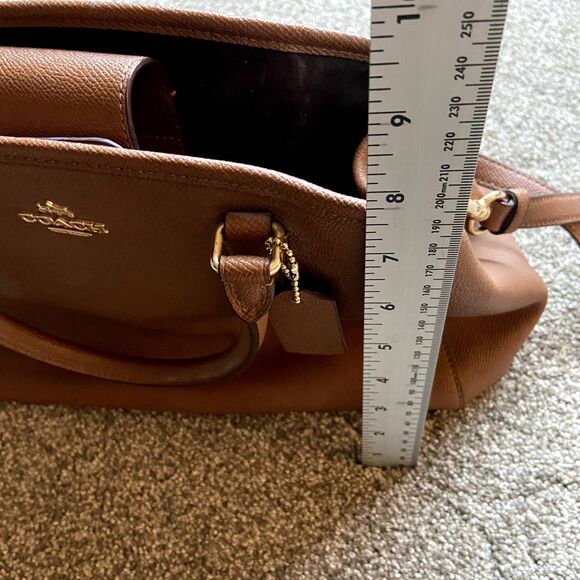 COACH MARGOT CARRYALL CROSSGRAIN LEATHER F57527 SATCHEL CROSSBODY BAG BROWN - Picture 12 of 12